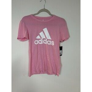 Adidas Women’s Pink Logo T-Shirt Small | Classic Athleisure Tee NWT